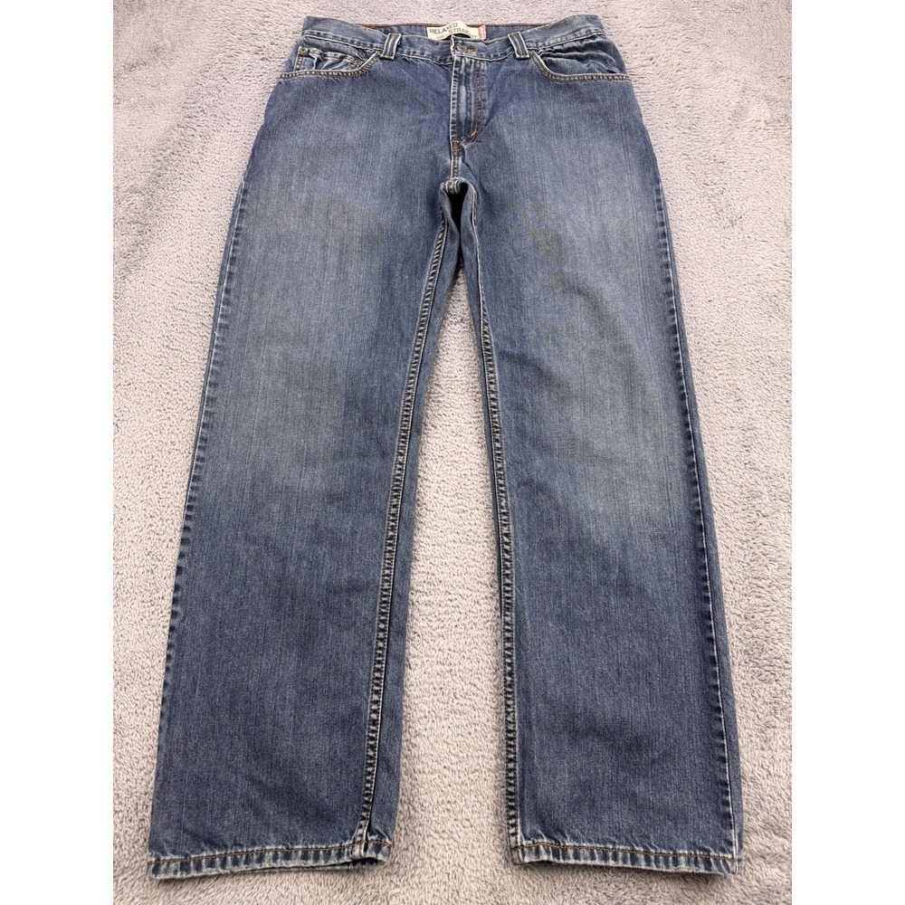 Levis 559 Jeans Men 33X32 Blue Relaxed Straight Whisker Distress Denim